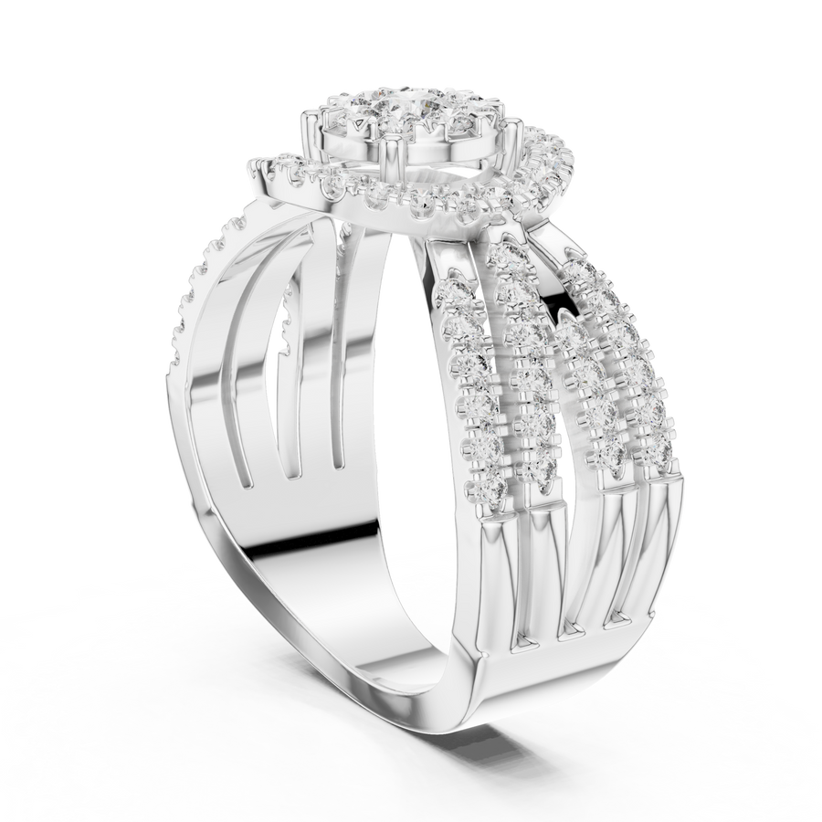 Avelisse Radiant Fan Cluster Diamond Ring