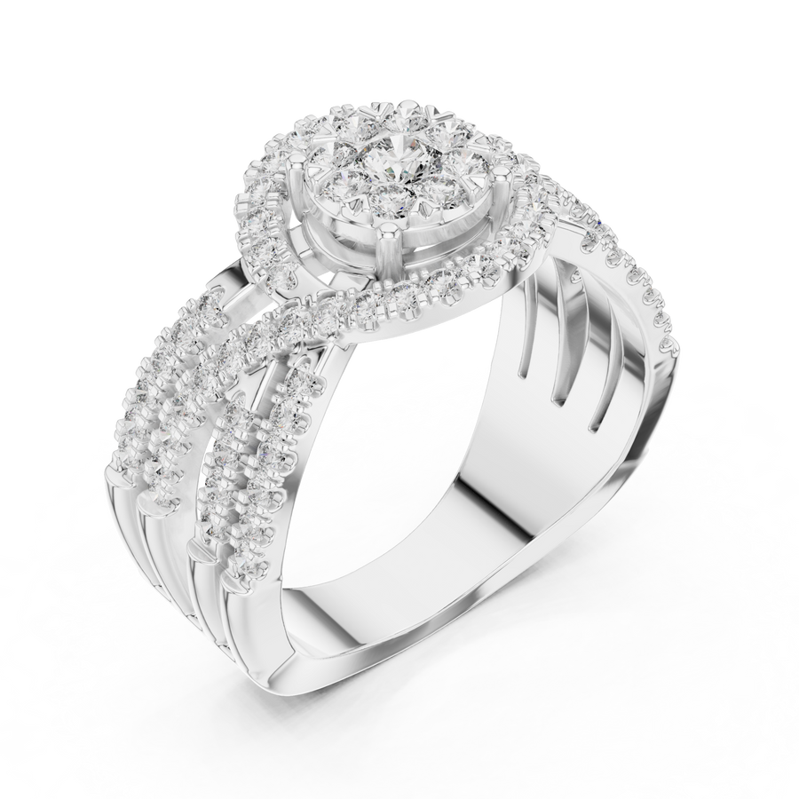 Avelisse Radiant Fan Cluster Diamond Ring