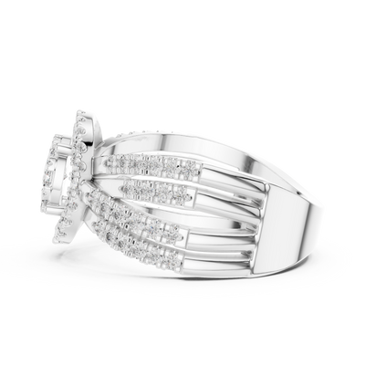 Avelisse Radiant Fan Cluster Diamond Ring