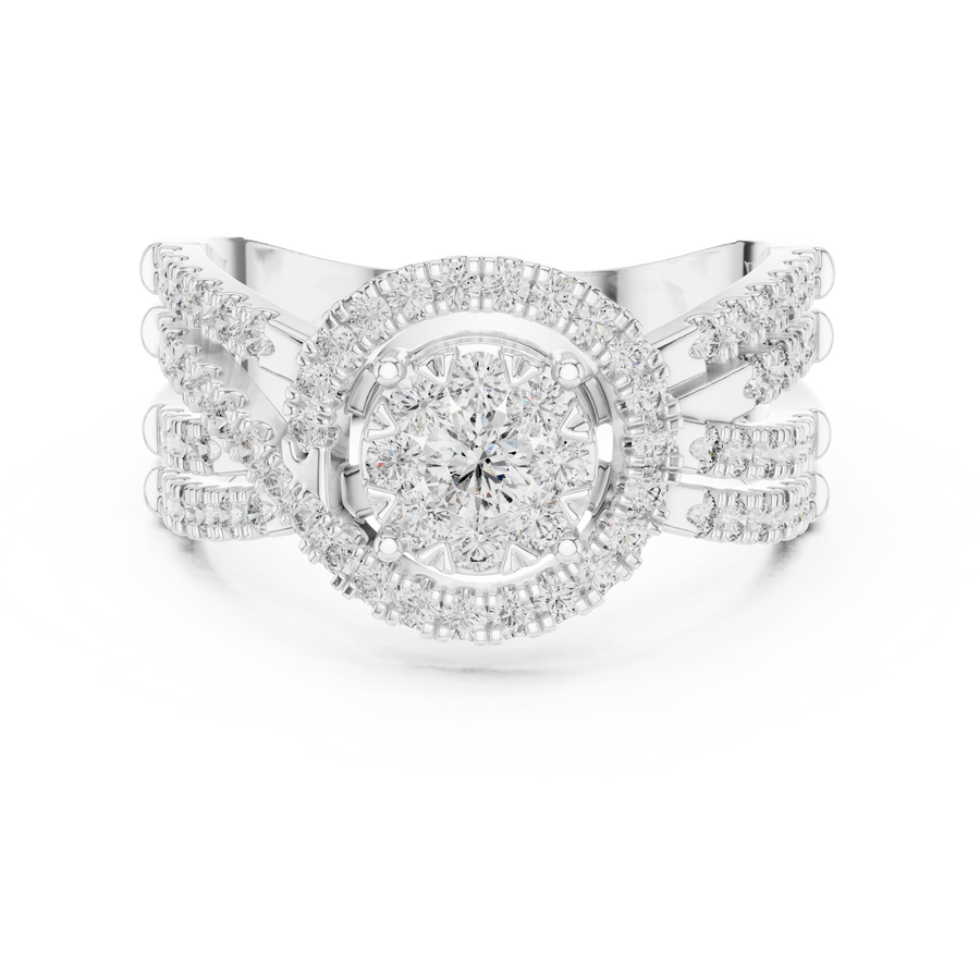 Avelisse Radiant Fan Cluster Diamond Ring