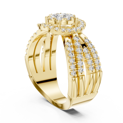 Avelisse Radiant Fan Cluster Diamond Ring