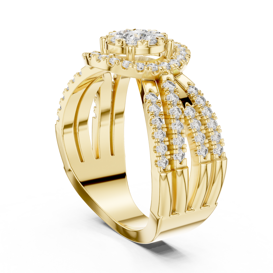 Avelisse Radiant Fan Cluster Diamond Ring
