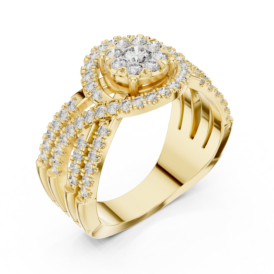 Avelisse Radiant Fan Cluster Diamond Ring