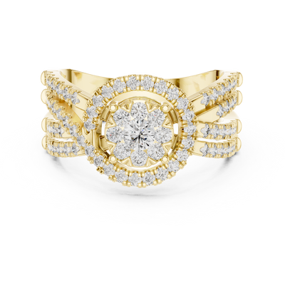 Avelisse Radiant Fan Cluster Diamond Ring