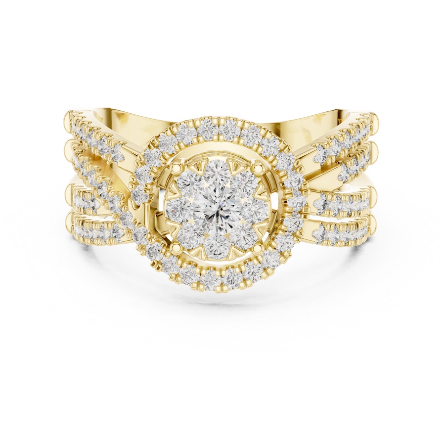 Avelisse Radiant Fan Cluster Diamond Ring