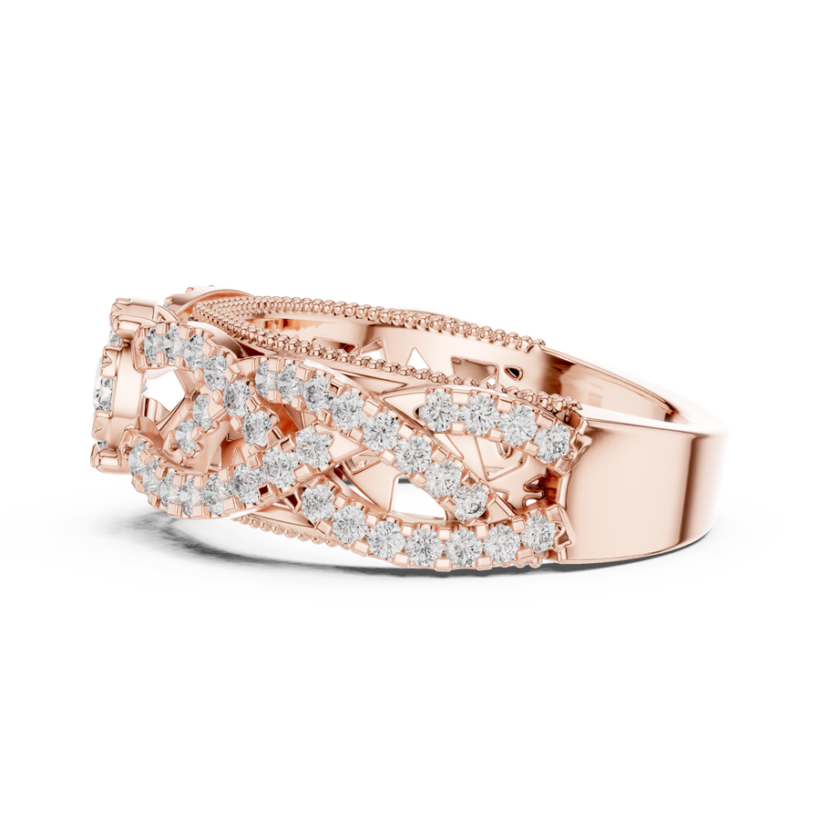 Celestienne Pavé Halo Diamond Ring