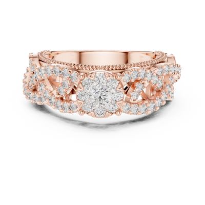 Celestienne Pavé Halo Diamond Ring