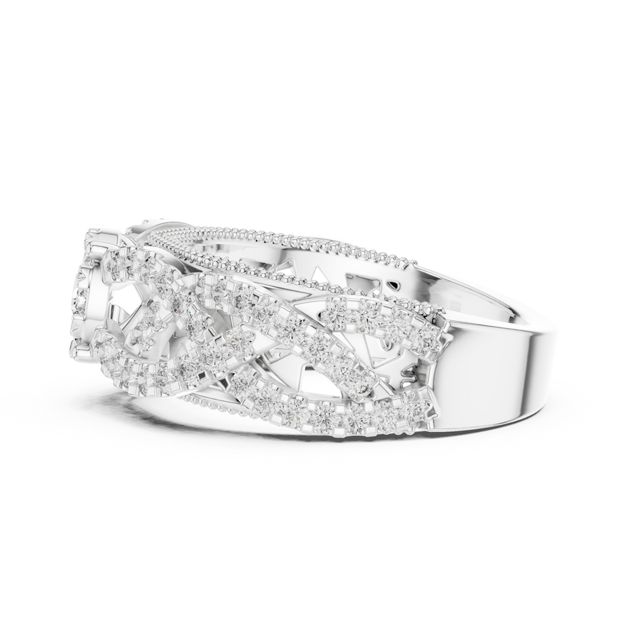 Celestienne Pavé Halo Diamond Ring