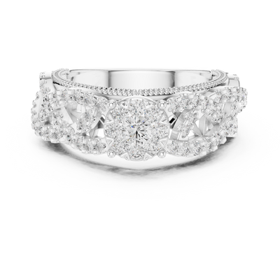 Celestienne Pavé Halo Diamond Ring