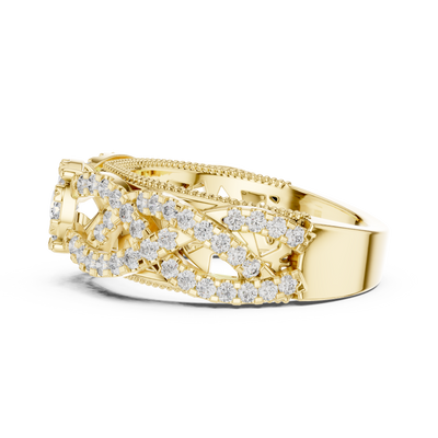 Celestienne Pavé Halo Diamond Ring