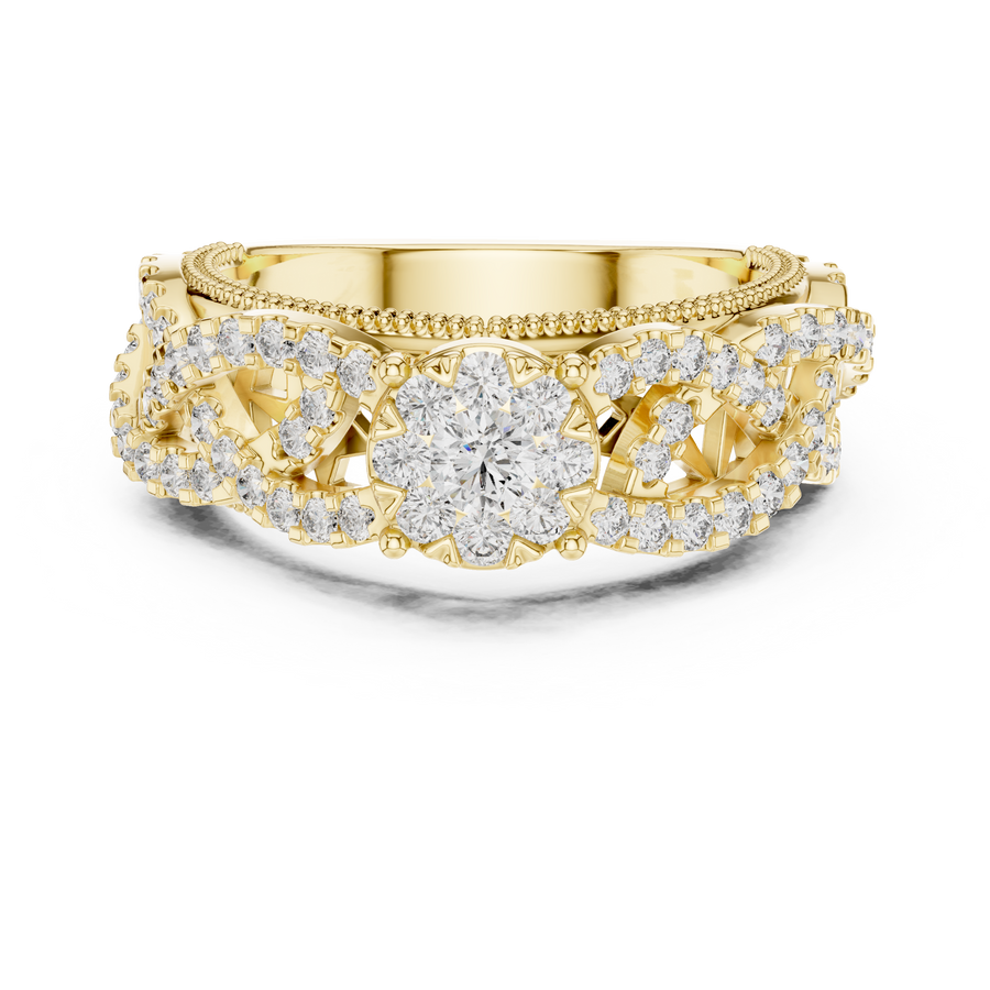 Celestienne Pavé Halo Diamond Ring