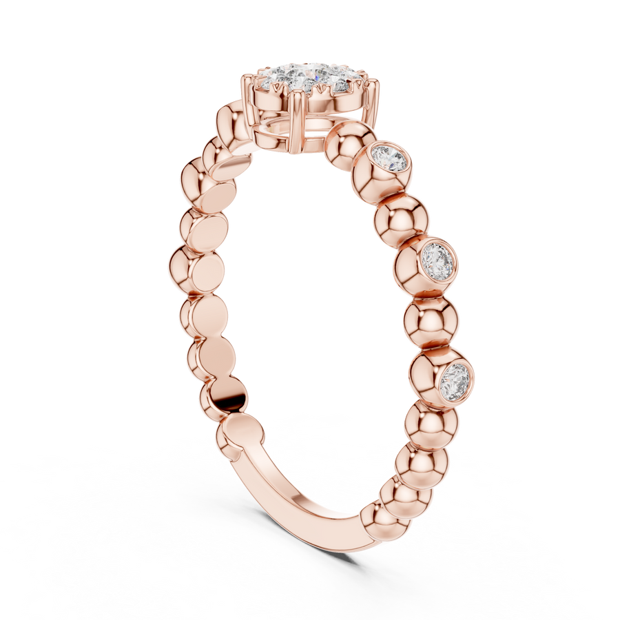 Lunavienne Bezel Halo Diamond Ring