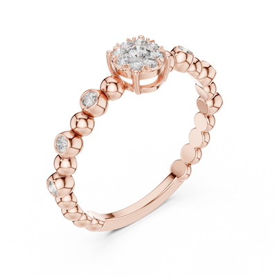 Lunavienne Bezel Halo Diamond Ring