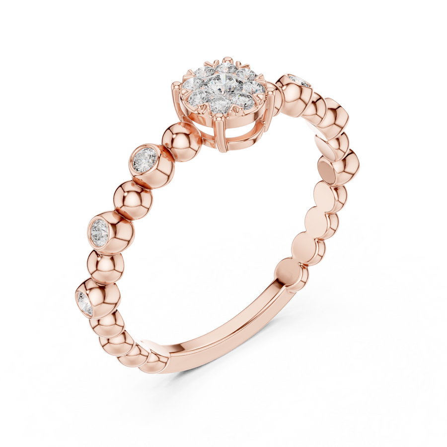 Lunavienne Bezel Halo Diamond Ring