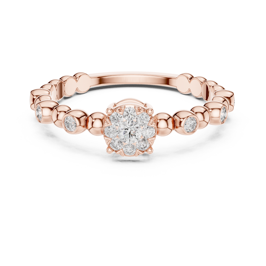 Lunavienne Bezel Halo Diamond Ring