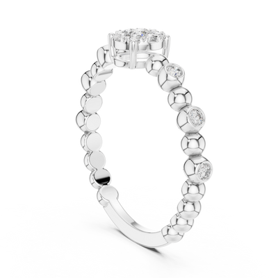 Lunavienne Bezel Halo Diamond Ring