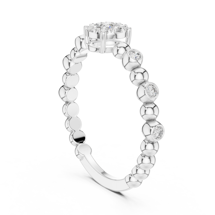 Lunavienne Bezel Halo Diamond Ring