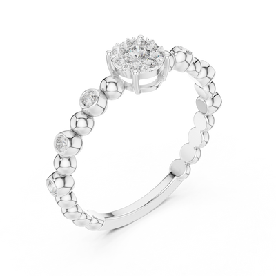 Lunavienne Bezel Halo Diamond Ring