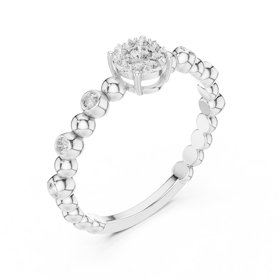 Lunavienne Bezel Halo Diamond Ring