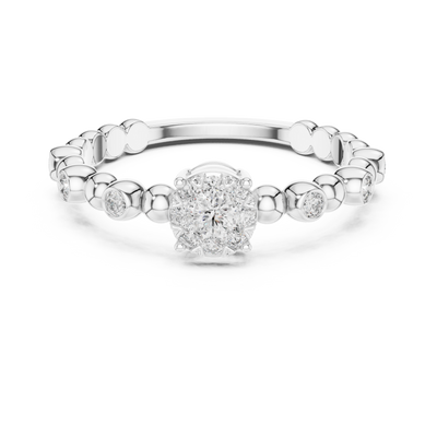 Lunavienne Bezel Halo Diamond Ring