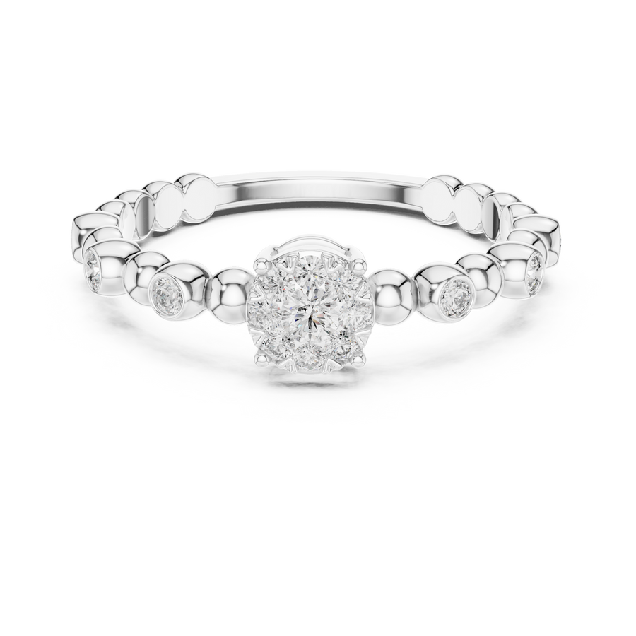 Lunavienne Bezel Halo Diamond Ring