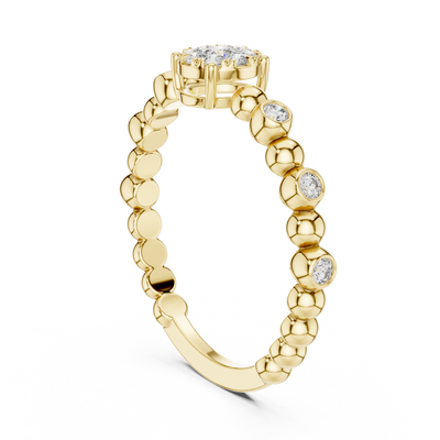 Lunavienne Bezel Halo Diamond Ring