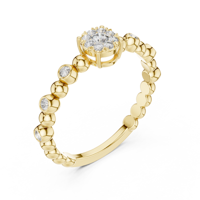 Lunavienne Bezel Halo Diamond Ring