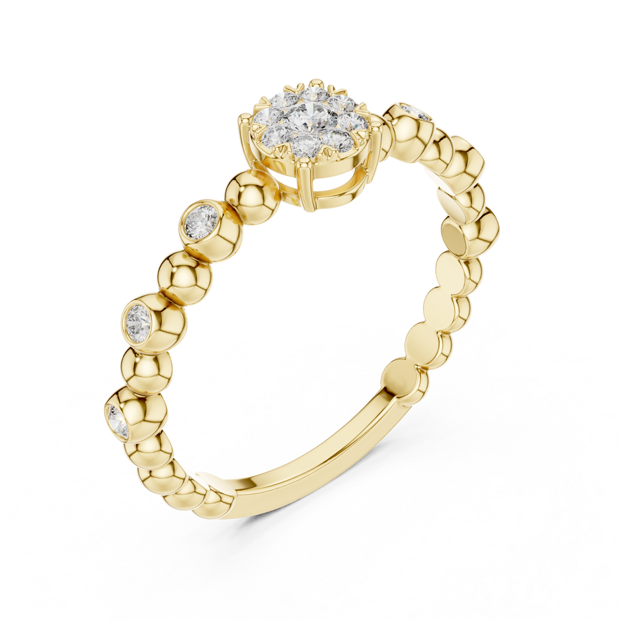 Lunavienne Bezel Halo Diamond Ring