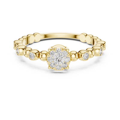 Lunavienne Bezel Halo Diamond Ring