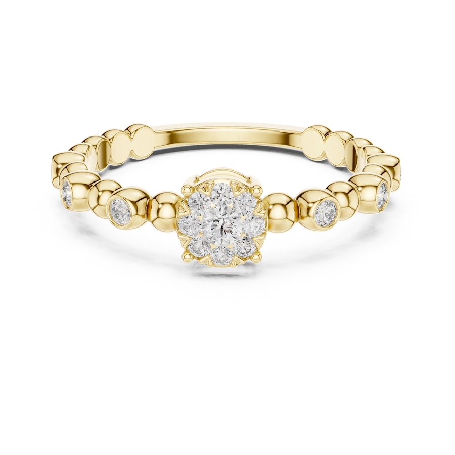Lunavienne Bezel Halo Diamond Ring
