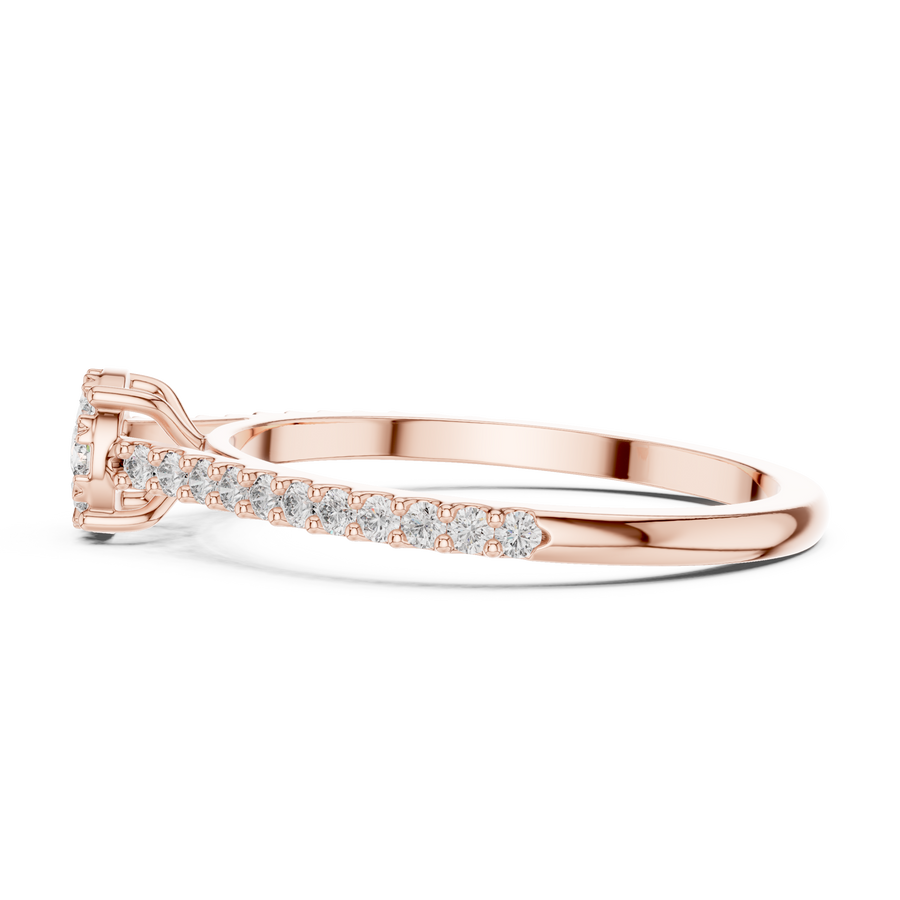 Elarienne Classic Solitaire Pavé Diamond Ring