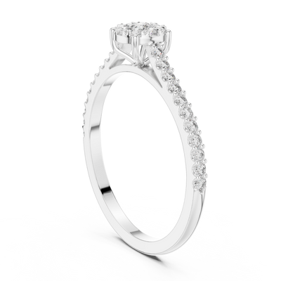 Elarienne Classic Solitaire Pavé Diamond Ring