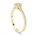 Elarienne Classic Solitaire Pavé Diamond Ring