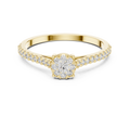 Elarienne Classic Solitaire Pavé Diamond Ring