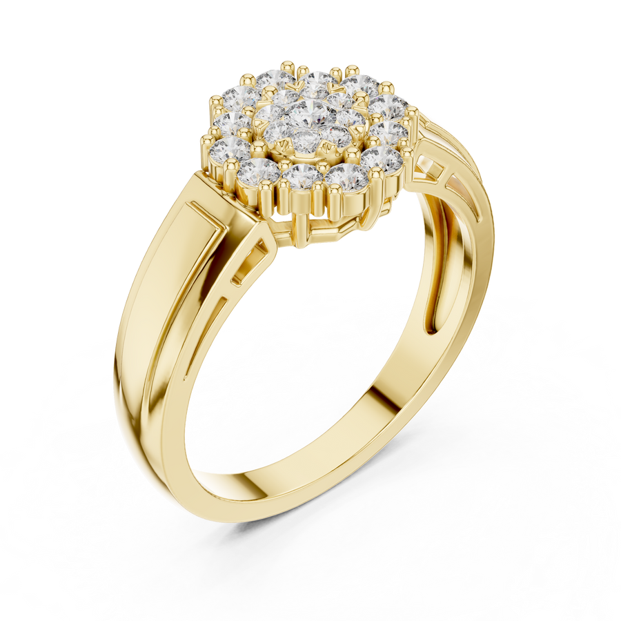 Aurevienne Radiant Cluster Diamond Ring