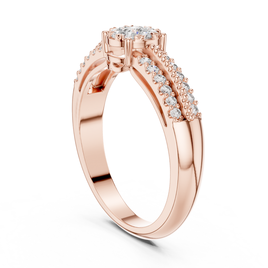 Elarienne Floral Halo Diamond Ring