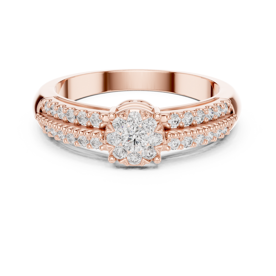 Elarienne Floral Halo Diamond Ring