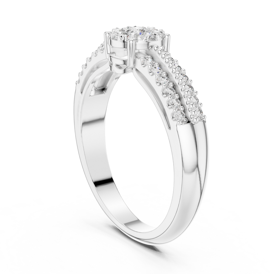 Elarienne Floral Halo Diamond Ring