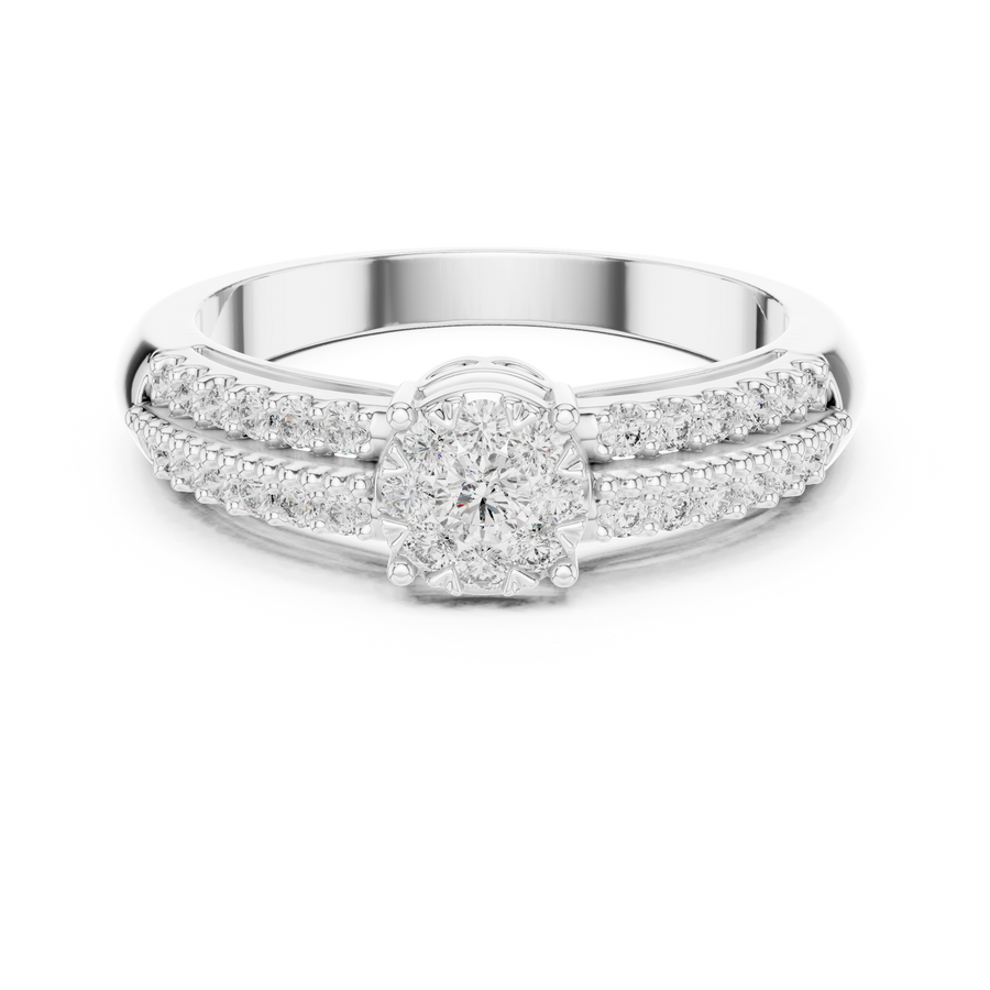 Elarienne Floral Halo Diamond Ring