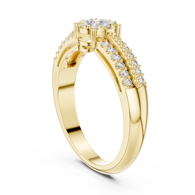 Elarienne Floral Halo Diamond Ring