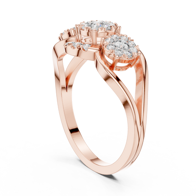 Aurevienne Triple Bloom Diamond Ring