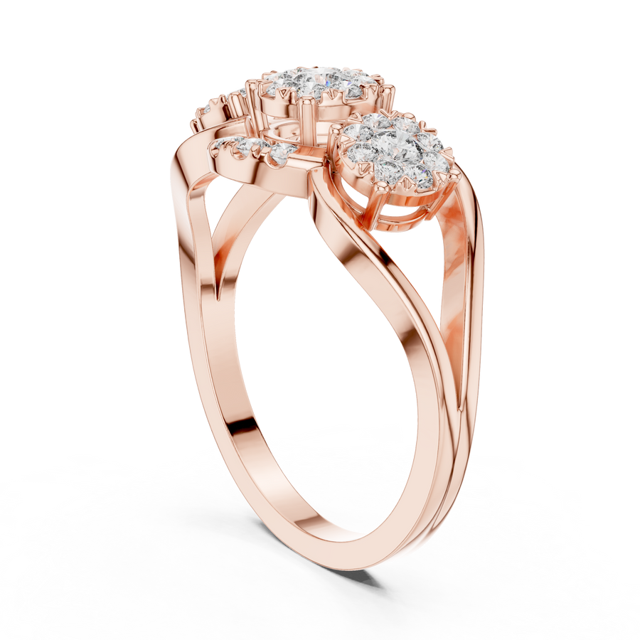 Aurevienne Triple Bloom Diamond Ring
