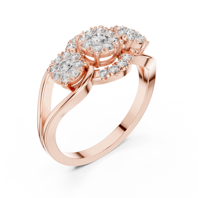 Aurevienne Triple Bloom Diamond Ring