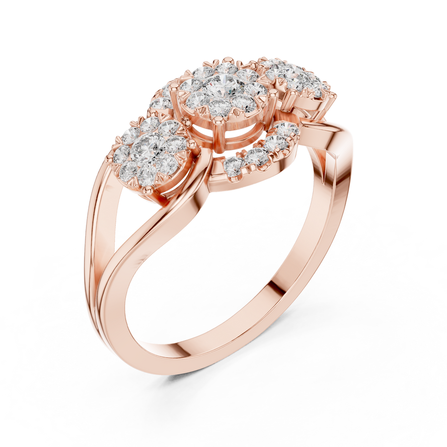 Aurevienne Triple Bloom Diamond Ring