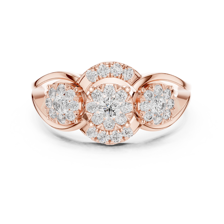 Aurevienne Triple Bloom Diamond Ring