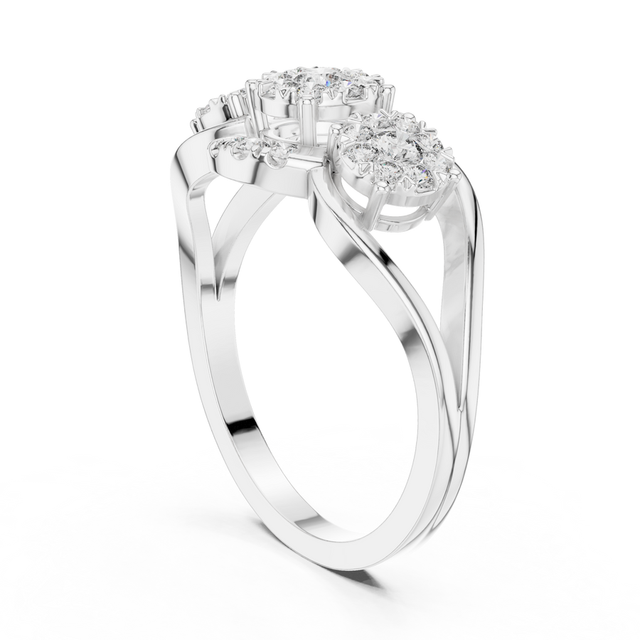 Aurevienne Triple Bloom Diamond Ring