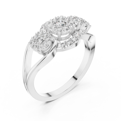 Aurevienne Triple Bloom Diamond Ring