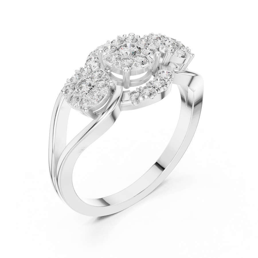 Aurevienne Triple Bloom Diamond Ring