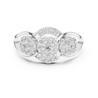 Aurevienne Triple Bloom Diamond Ring