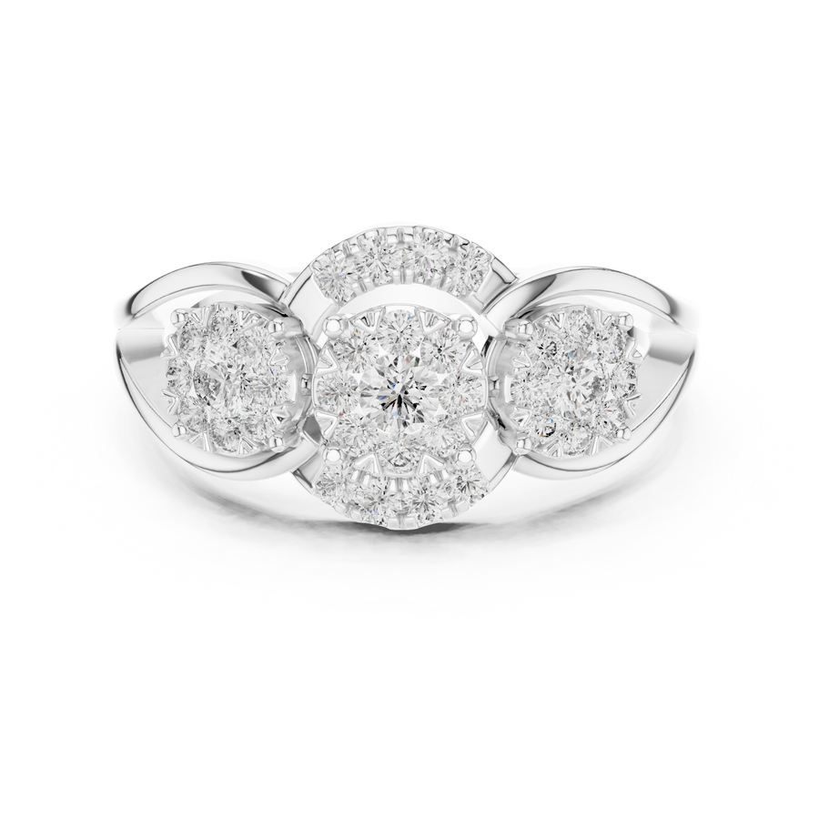 Aurevienne Triple Bloom Diamond Ring